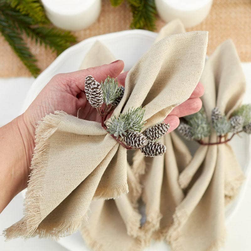 Factory Direct Craft - Wholesale Candle Holder - 3-1/2" Artificial Pinecone Taper Candle Ring4