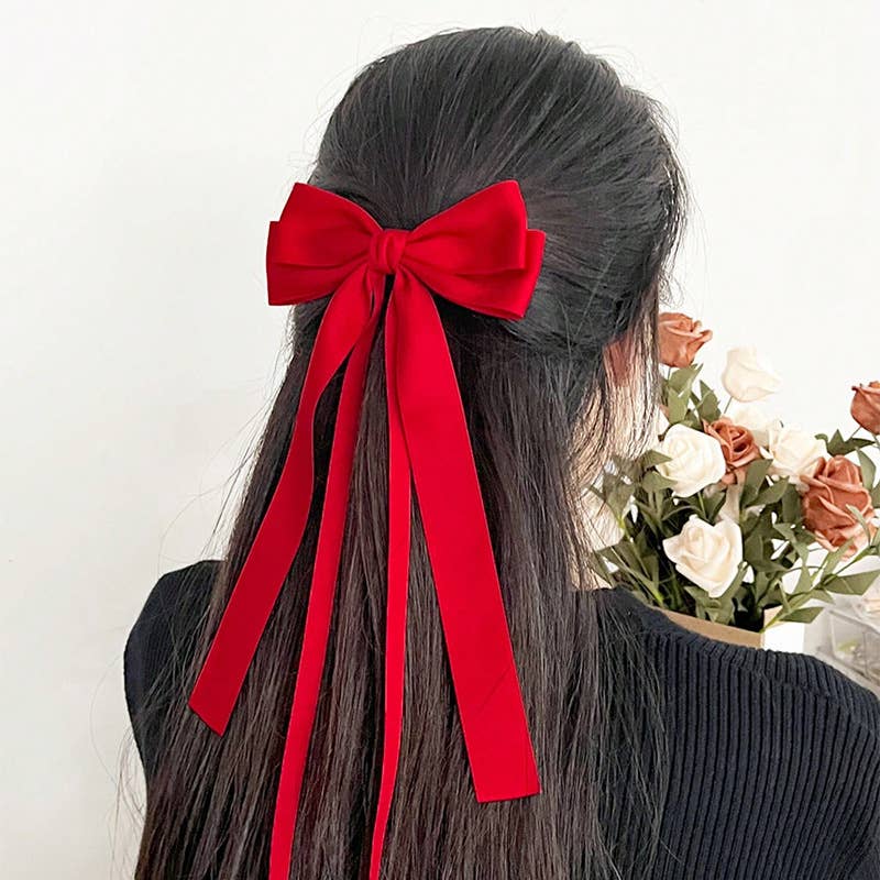 MKS America - Wholesale Hair Clip - Women's - Saylor layered ribbon bow hair clips 16 colors16