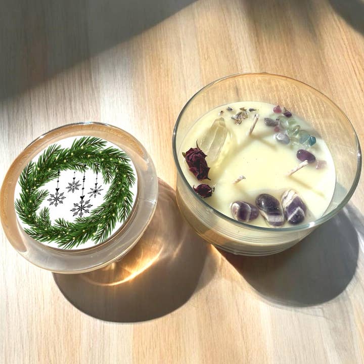 Vela Votiva de Corona de Invierno — 10 oz con Tapa de Cristal para venta al por mayor de Namaste Home