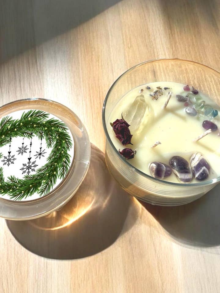 Vela Votiva de Corona de Invierno — 10 oz con Tapa de Cristal para venta al por mayor de Namaste Home