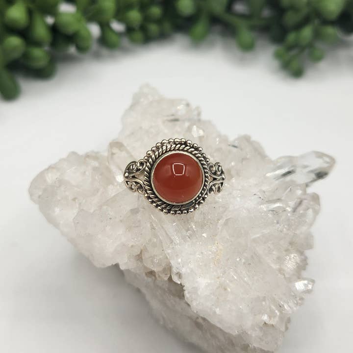 Meraki Gemstones - Vente Solitaire - Bague assortie de pierres semi-précieuses en argent sterling/.925
