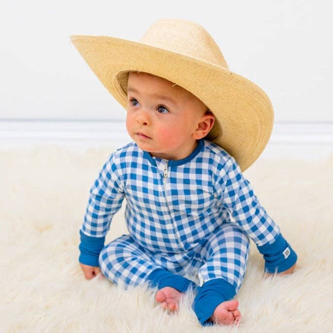 Convertible Romper - Blue Gingham for wholesale on Faire