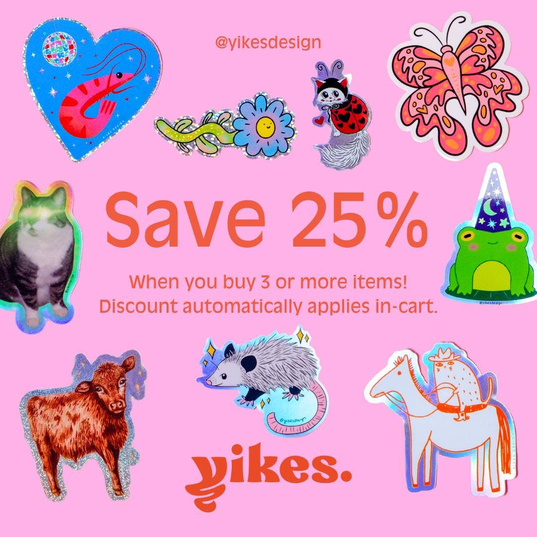 Yikes Design - Vente Autocollant - Autocollant en vinyle holographique Raton Laveur de Fête3