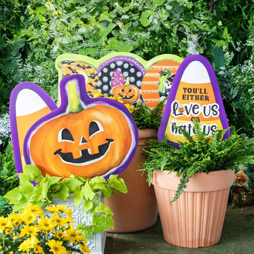 Songbird Grove Collection - Wholesale Garden/Lawn Stake - Jolly Jack O’Lantern Pumpkin Garden Stake1