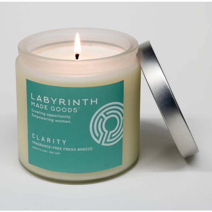 100% Soy Clarity 70-hour Candle Unscented for wholesale by Labyrinth Made Goods