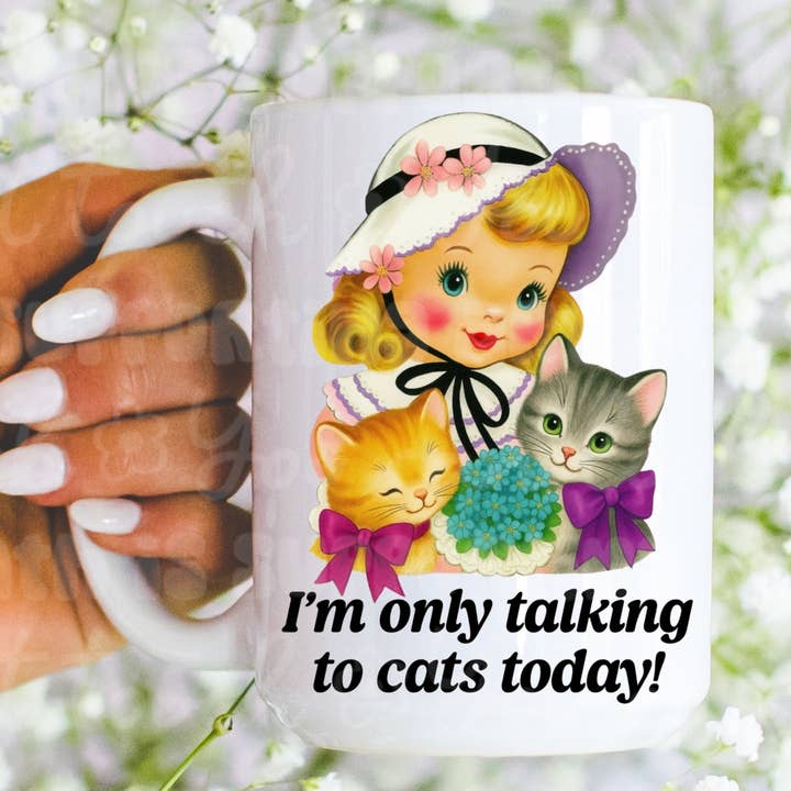 Jag pratar bara med katter idag kaffemugg för wholesale av Ace the Pitmatian Co