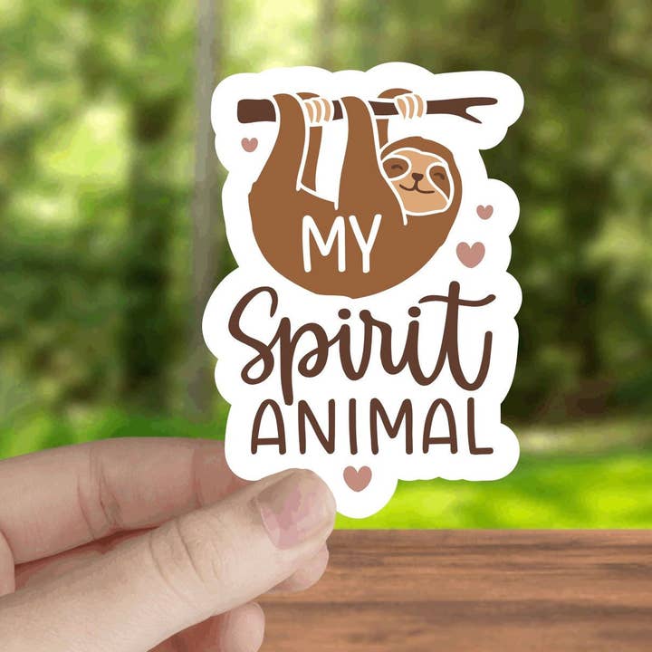 Crazilyhumbledesigns – Adesivo por atacado – Lazy Sloth Is My Spirit Animal, adesivos impermeáveis, adesivos de hidroflask, adesivo de meme, decalque de laptop, adesivos de copo, decalques de garrafa de água2