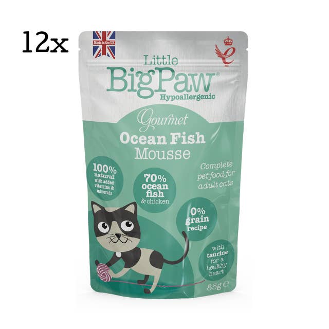 Gourmet Ocean Fish Mousse For Cats 12 x 85g Pouch for wholesale by Little BigPaw