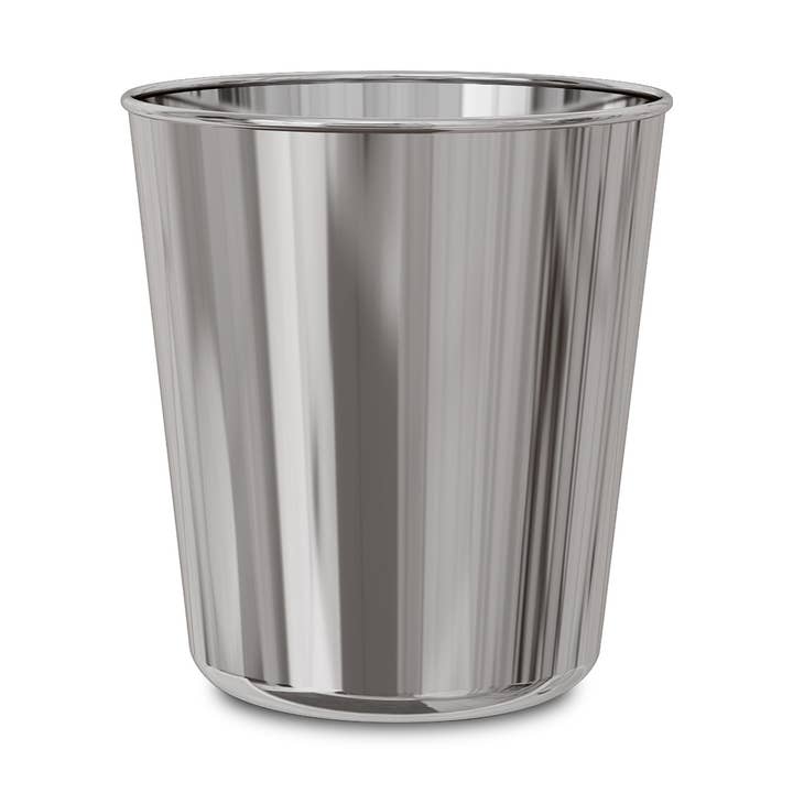 Gloss Polished Stainless Steel 9-Quart Wastebasket for wholesale by nu steel