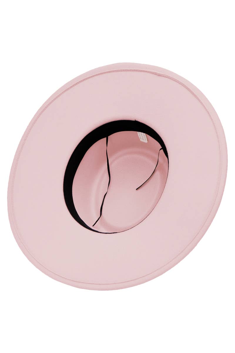 Cap Zone - Vendita all'ingrosso Fedora - Donna - Cappello rancher bolero in lana sintetica con nastro piccolo, catena oro e tesa larga7