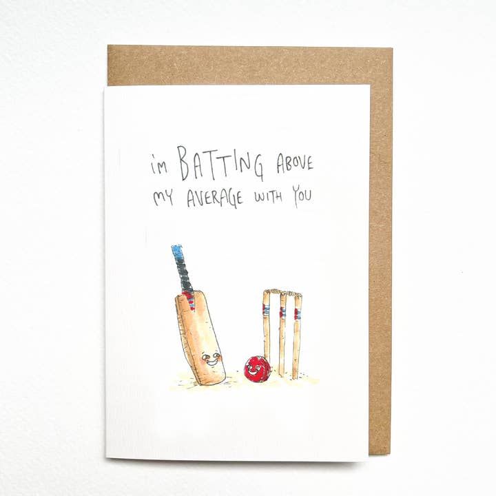 Well Drawn - Wholesale Love Card - I'm Batting above My Average With You