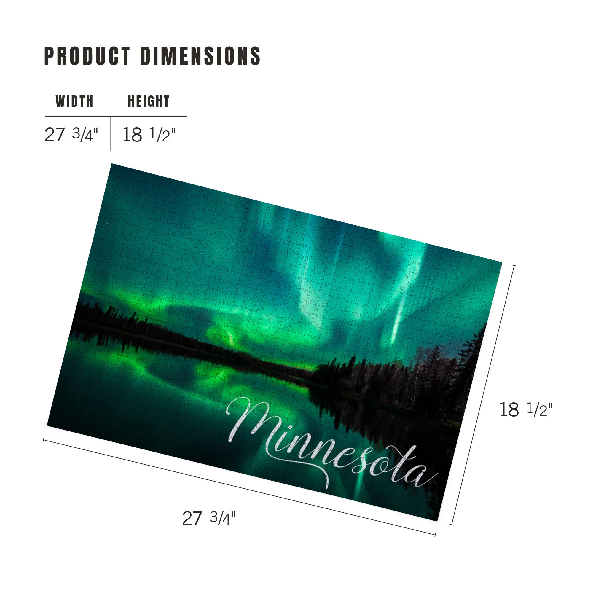 Lantern Press – wholesale Puzzle – Adult – 1000 PIECE PUZZLE Minnesota, Northern Lights over Lake4
