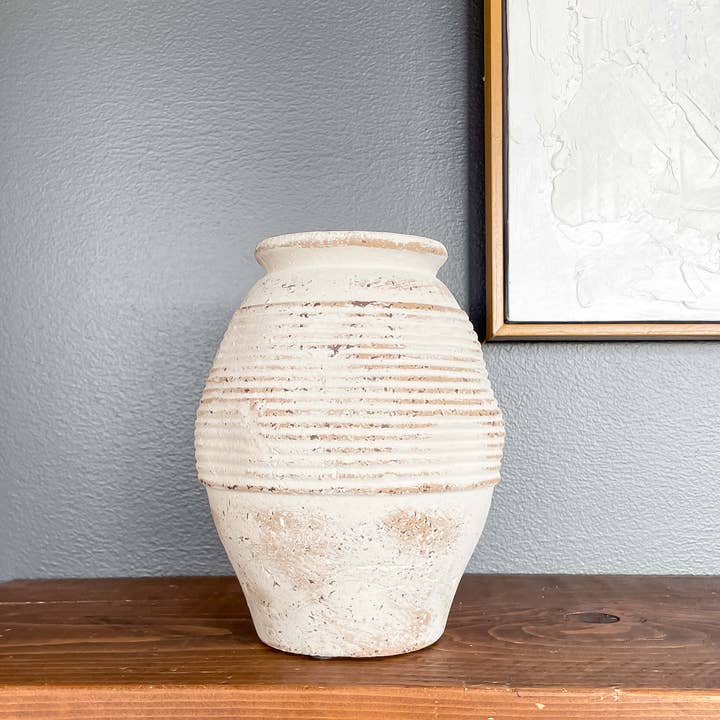 Hycroft Home Decor - Wholesale Vase - Toscana Rustic Vintage-Style Terracotta Vase with Aged Look