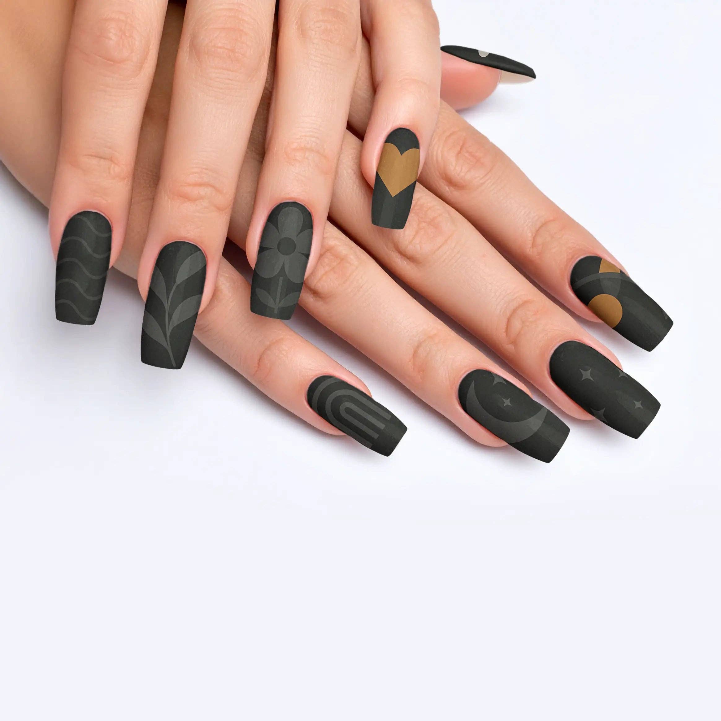 FYNE BODY - Wholesale Press-on/fake nails - Midnight Sunbeam Black Summer Press-On Nails88