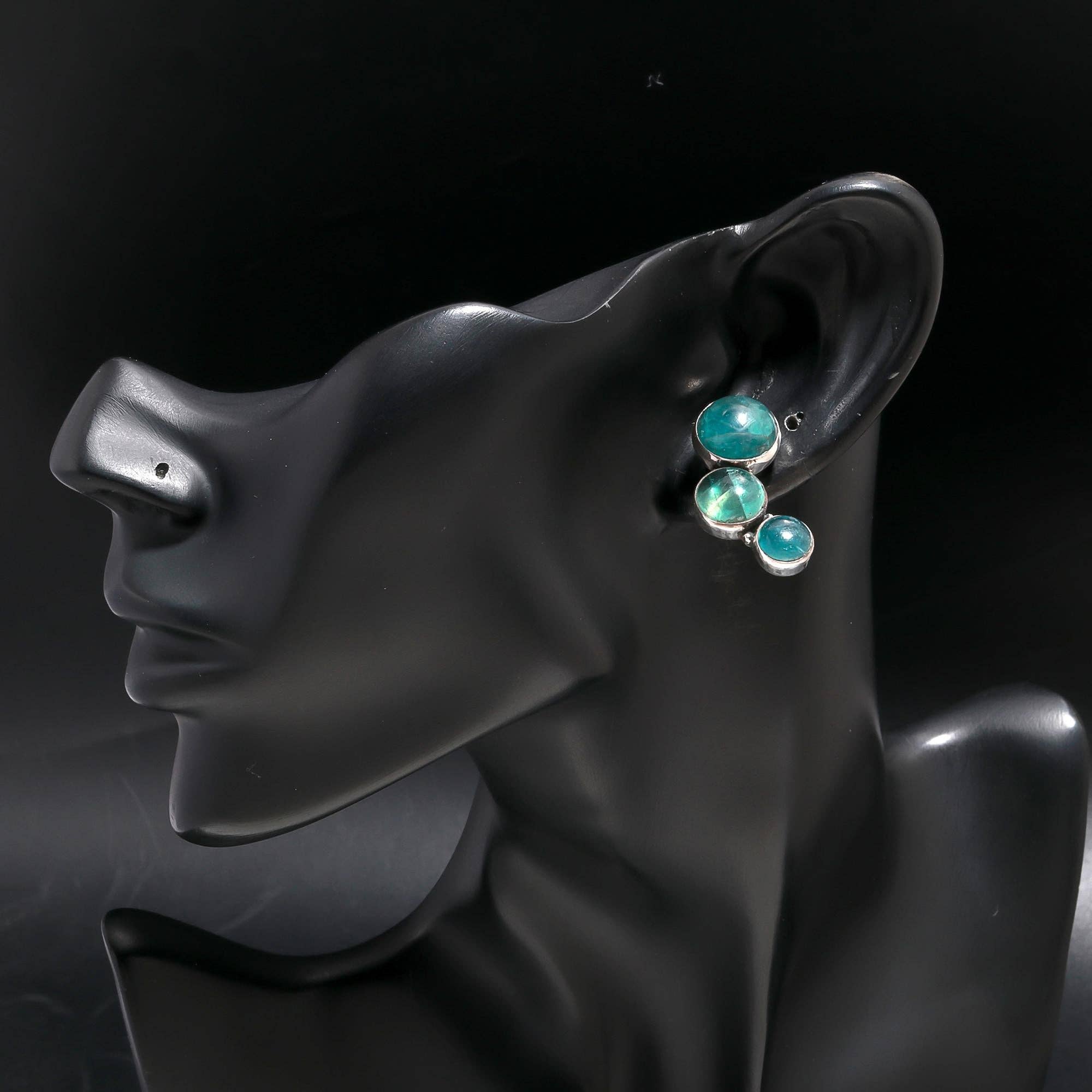 AG 925 JEWELLERY - Wholesale Stud/Post Earrings - 925 Silver Fluorite Cluster Stud Earrings3