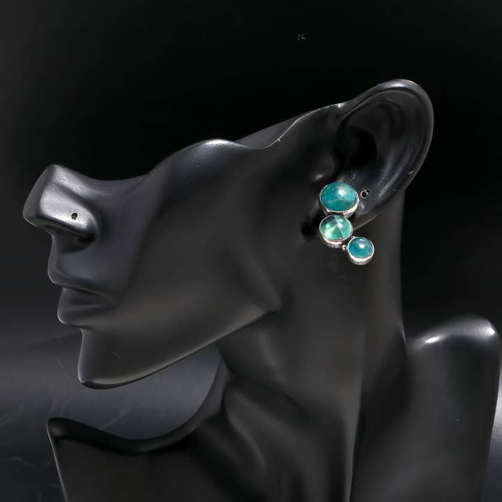 AG 925 JEWELLERY - Wholesale Stud/Post Earrings - 925 Silver Fluorite Cluster Stud Earrings3