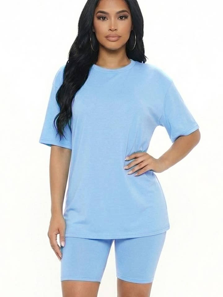 CAPELLA APPAREL - Wholesale Activewear Set - Women's - Loose Fit Top & Bike Shorts Set12