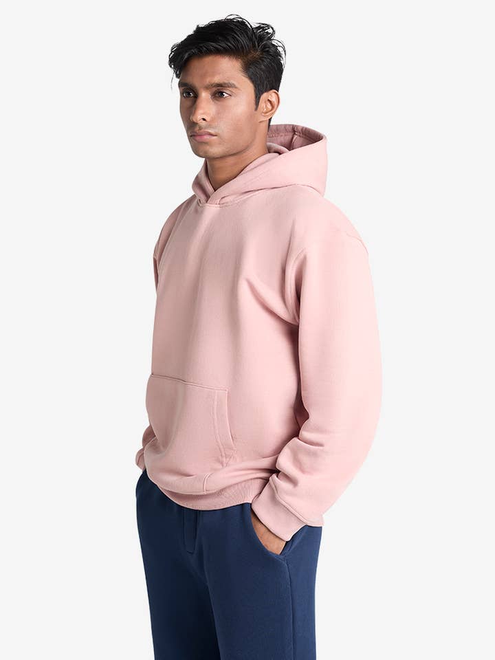 Premium Oversized Drop Shoulder Hoodie (Unisex) - Mauve Pink for wholesale by Strides Co