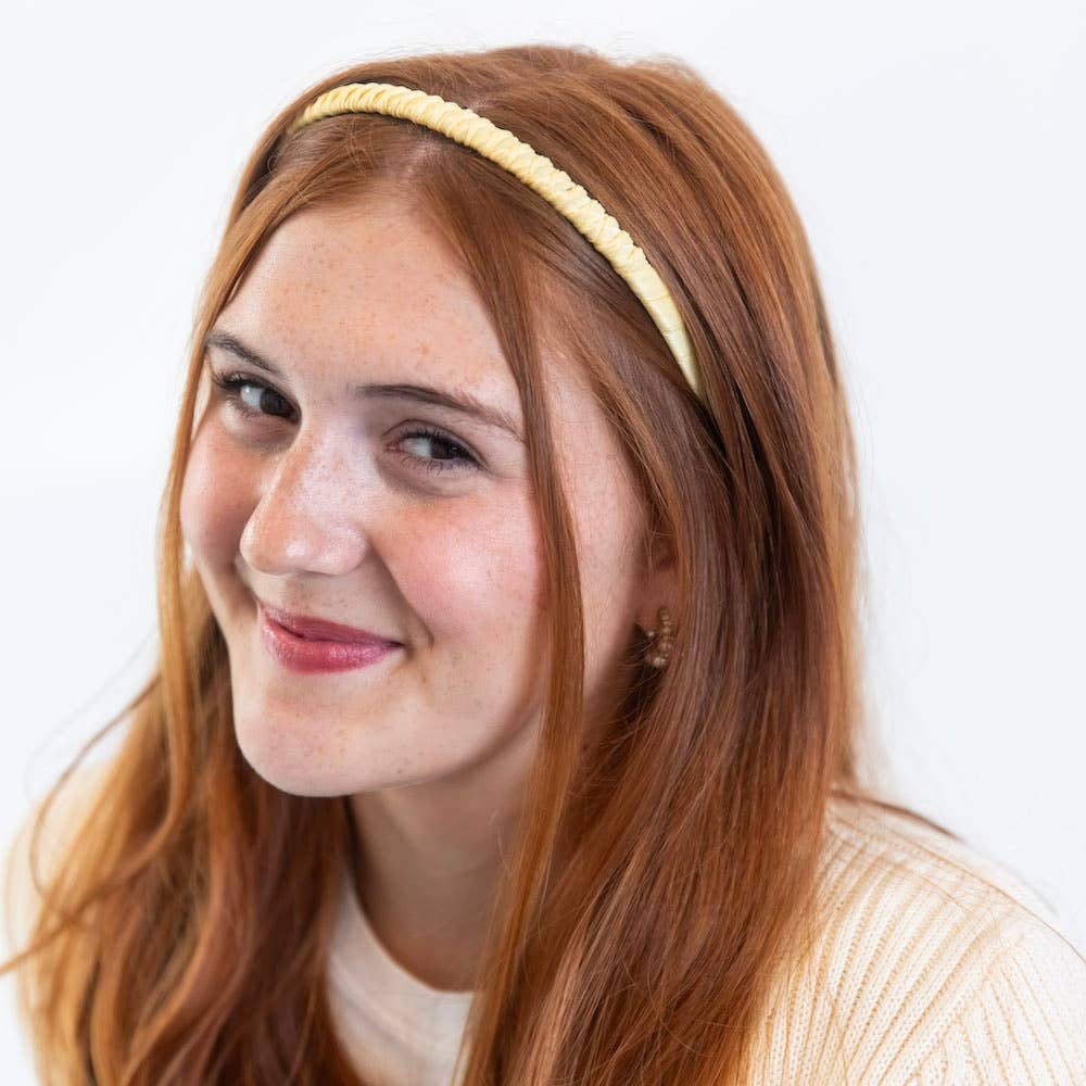 Headbands of Hope | One Purchased One Donated - Wholesale Haarband - Dames - Dunne Solide Haarband - Geel |Tanden Kam Antislip Haarband7