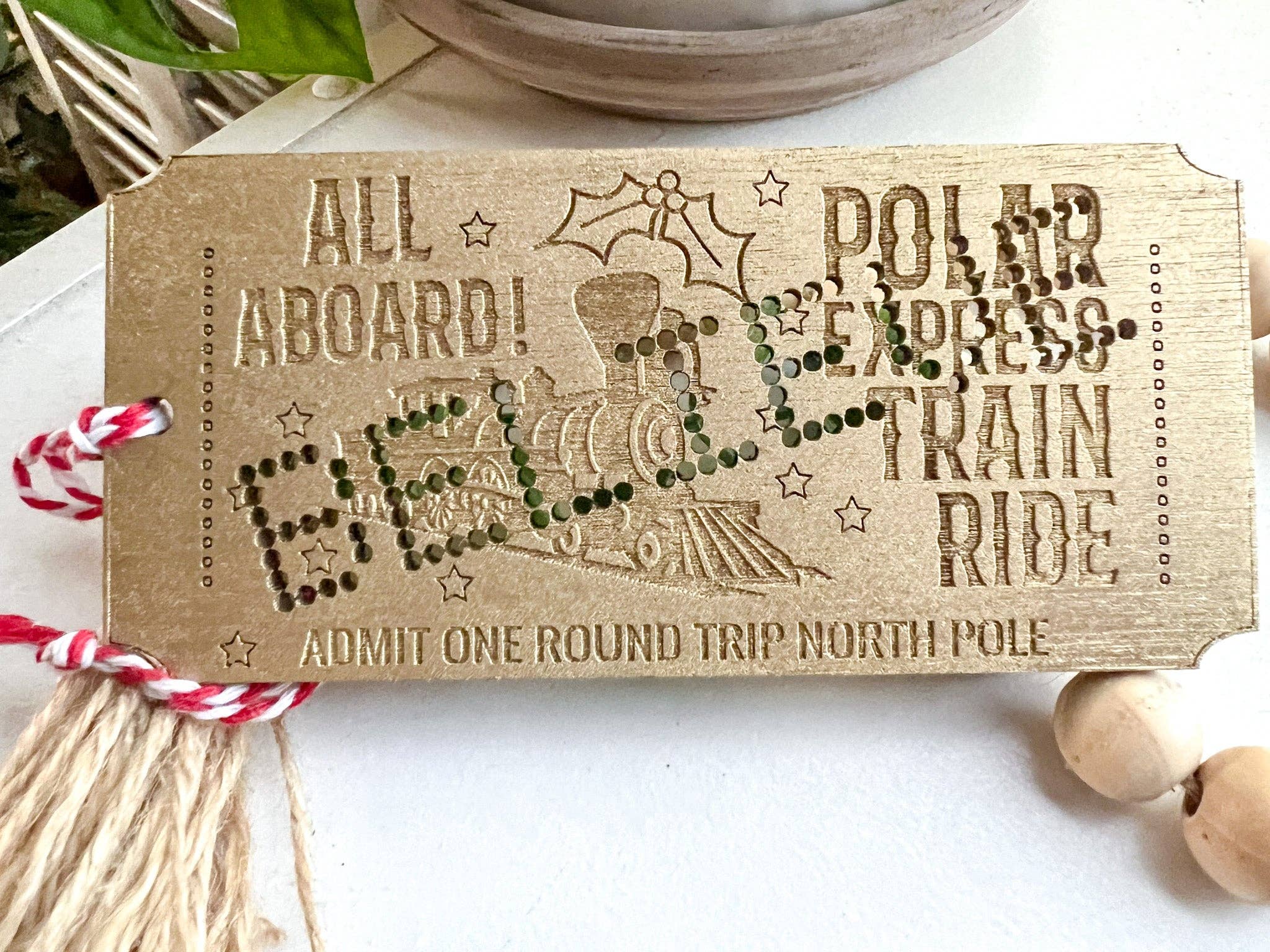 Geaux Magnolia - Wholesale Ornament - Christmas Train Ticket Christmas Ornament Polar Express3