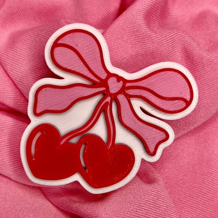 Topper de Palhinha com Laço de Cereja - Tamanho Grande por atacado de Konfetti & Co