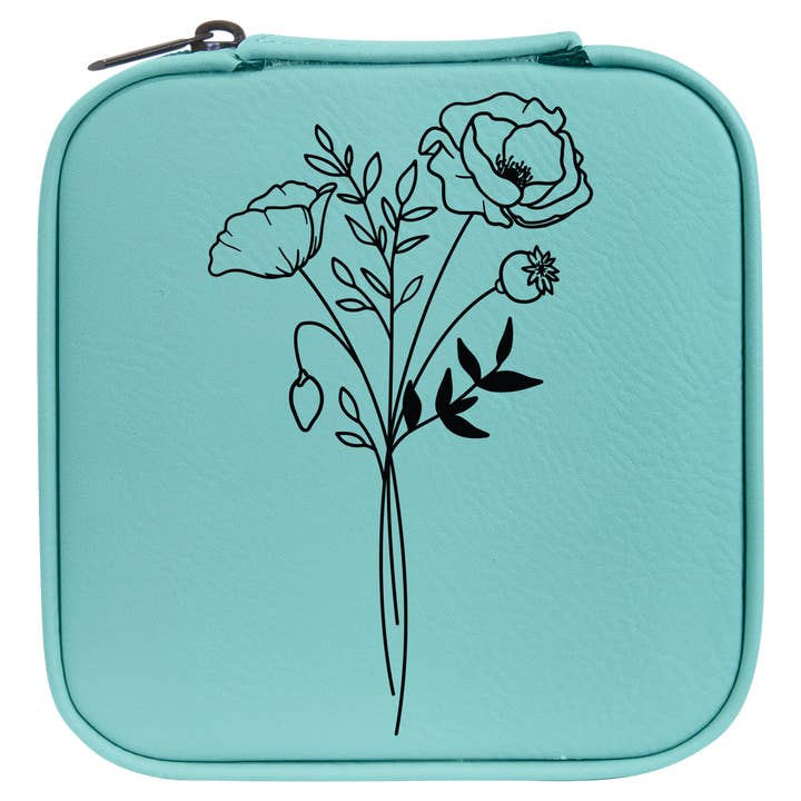 Caixa de Jóias Agosto Papoila Travel - Azul por atacado de The Purple Chickadee