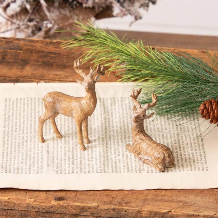 Audrey's Home & Gift - Wholesale Decorative Figurine - Mini Deer Figurines (Set Of 02)