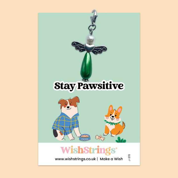 Stay Pawsitive - Wish Angels, Clip on Keepsake | J370 for wholesale by WishStrings