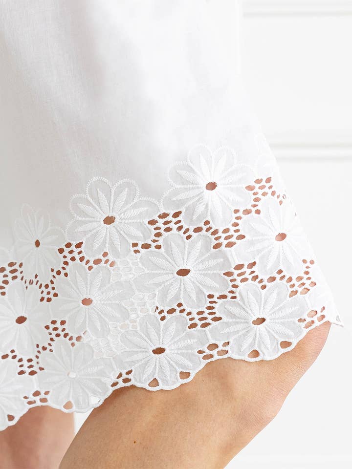 Jacaranda Living - Wholesale Nightgown - Women's - Eloise White Cotton Nightgown4