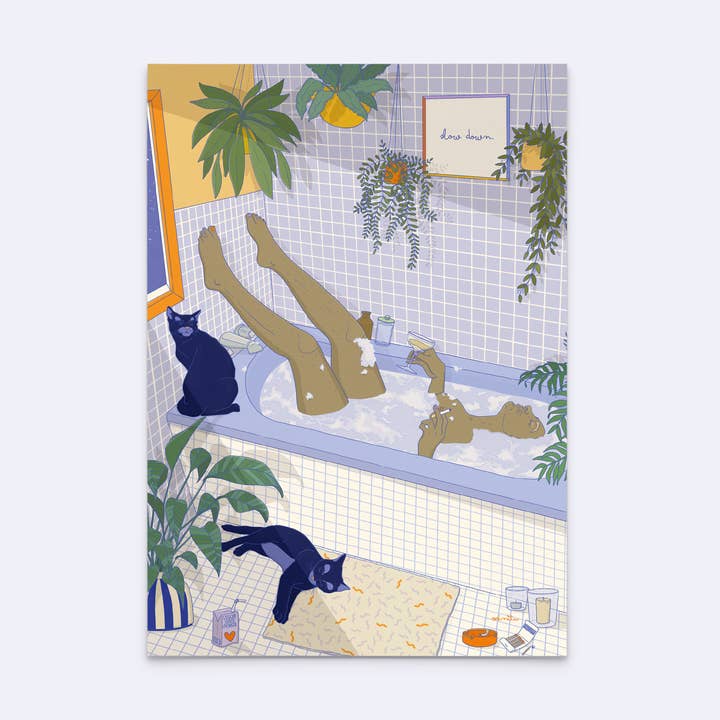 Postcard "slow down" for wholesale by minttu illustrations