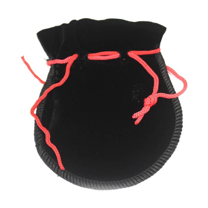 Quality Gothic Velvet Pouch - Black 12x8cm for wholesale by Ancient Wisdom