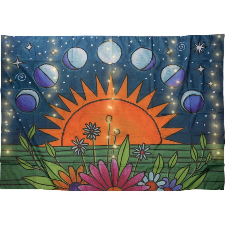 Primitives by Kathy - Wholesale Wall Sign - Moon Phases Lighted Tapestry