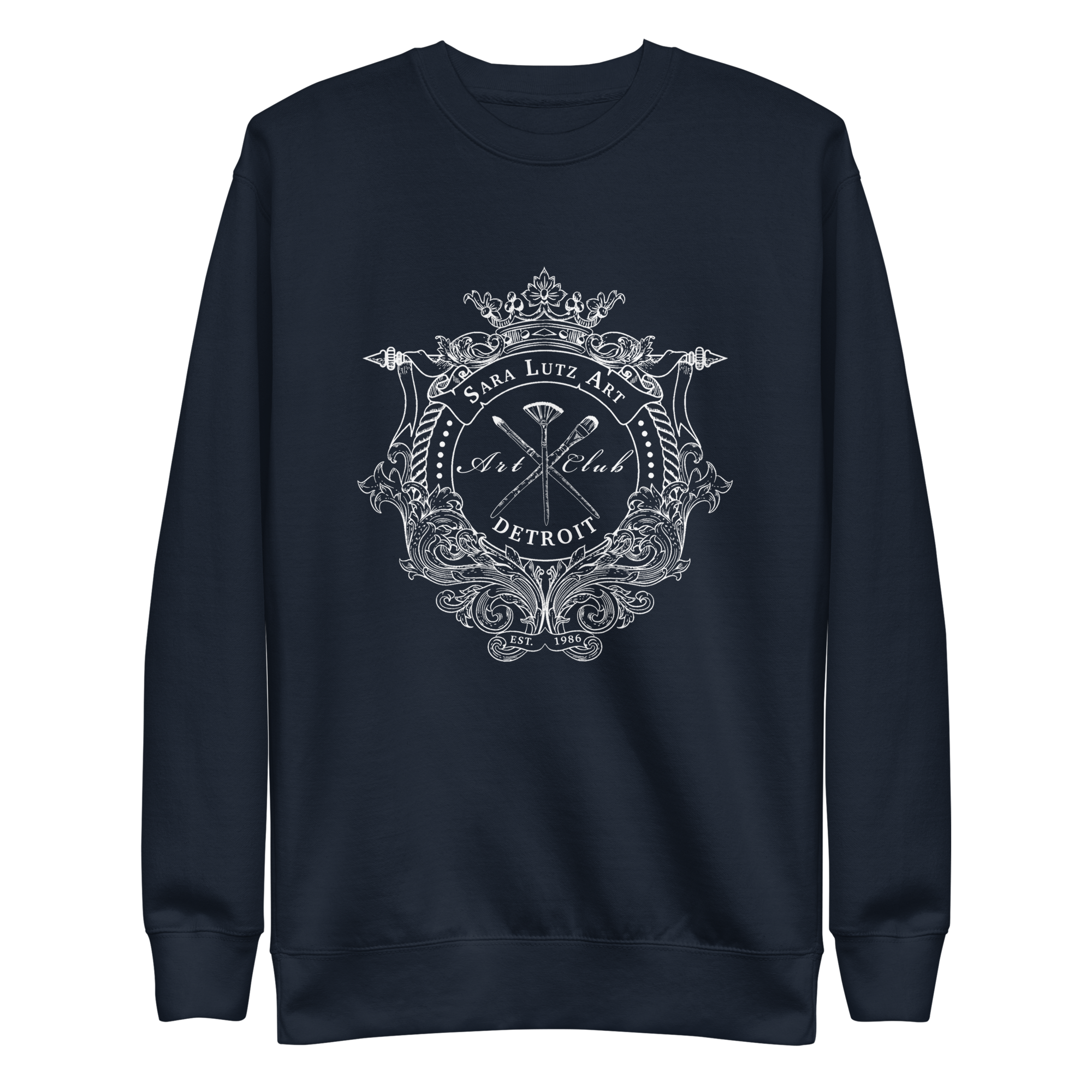 Sara Lutz Art - Wholesale Graphic Sweatshirt - Unisex - Art Club Crest Sweatshirt1