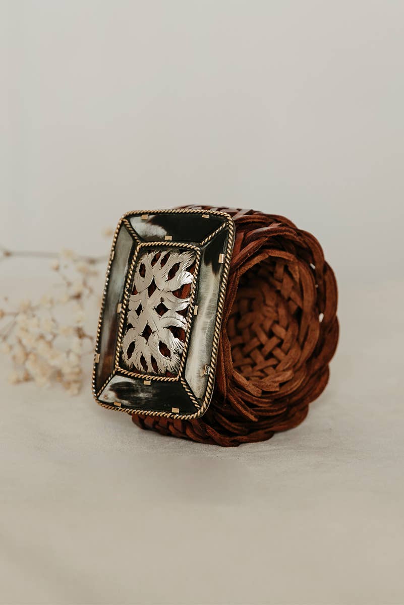 Lula Natura - Wholesale Belt - Women's - BROWN LEATHER BELT SQUARE EMPIRE4