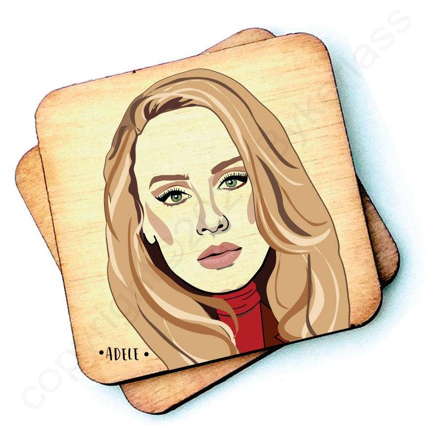 Wotmalike – wholesale Coasters – Adele Character Wooden Coaster - RWC1 (Six Pack)0