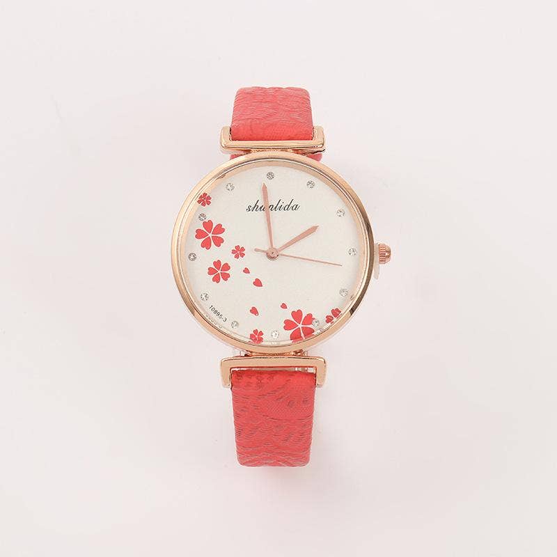 WoodWristCo - Vente Montre – femme - Montre femme classique rétro à bracelet en cuir3