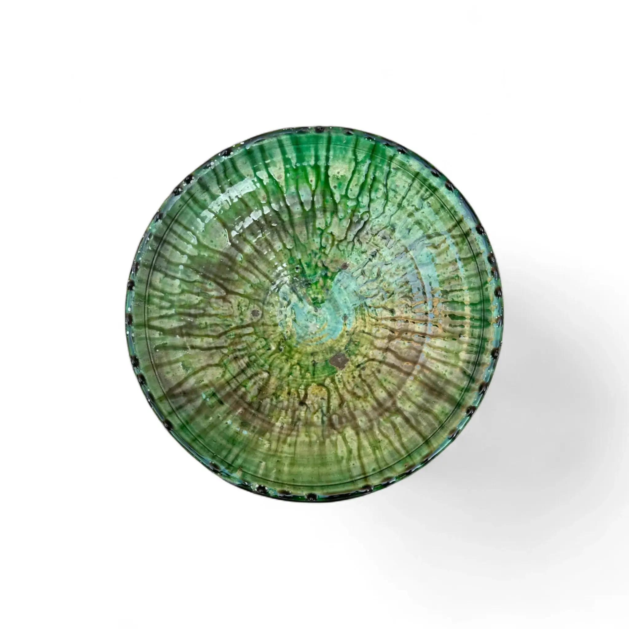 Moroccantastics - Wholesale Dinner Plate - Tamegroute Green Glazed Plate: Green ceramic plates1