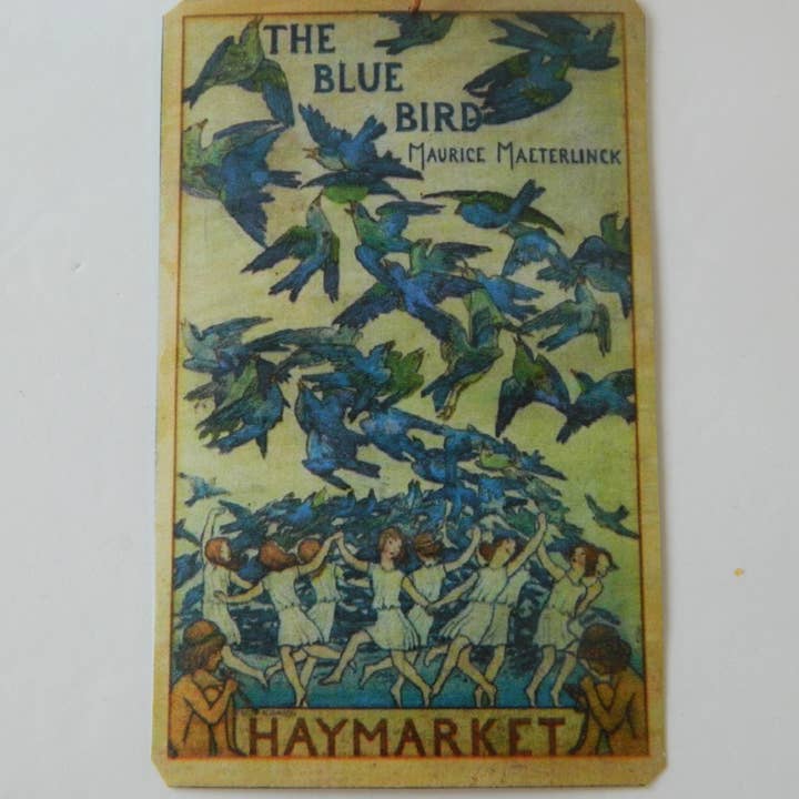 Ornament Birds The Blue Bird Antique Book Cover for wholesale by Sarah Wood Studio