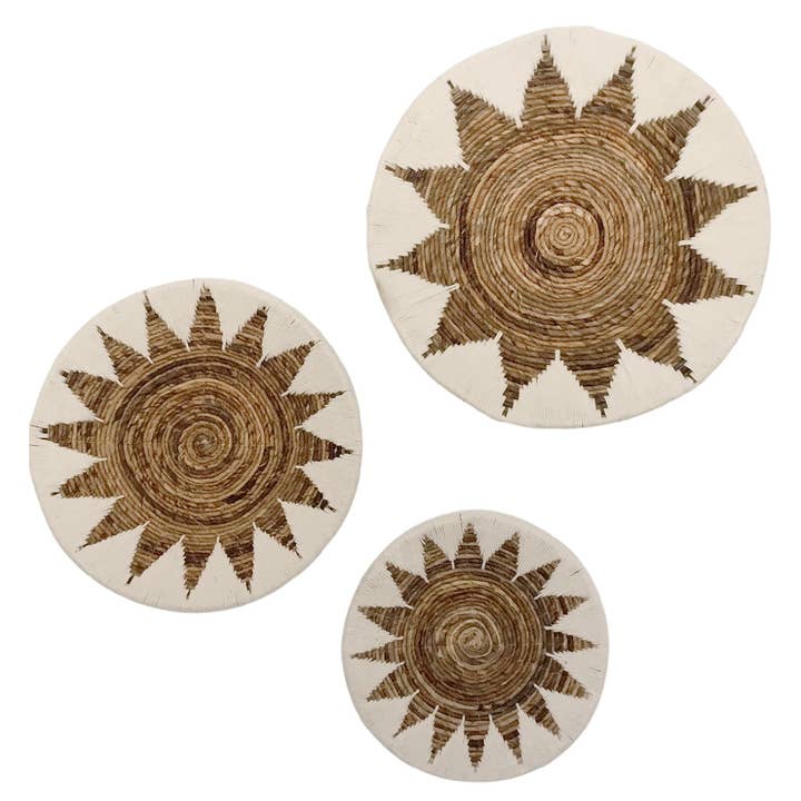 Banana Leaf & Macrame Wall Basket for wholesale by Good Karma Decor