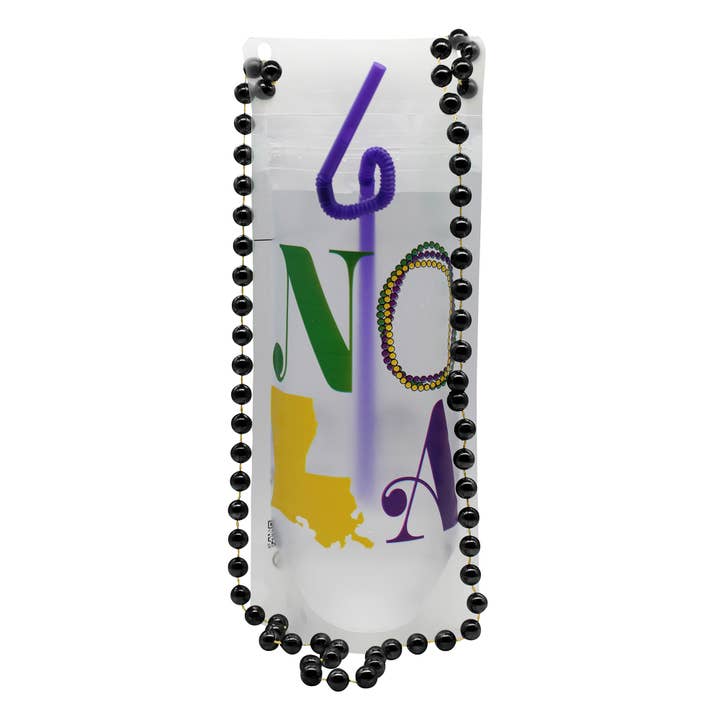 NeckSip - Wholesale Party Favor - NOLA Mardi Gras - Wearable Drink Pouches (16oz | 2-pk)