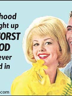 Magnet-Adulthood is straight up the WORST HOOD.. for wholesale by Ephemera