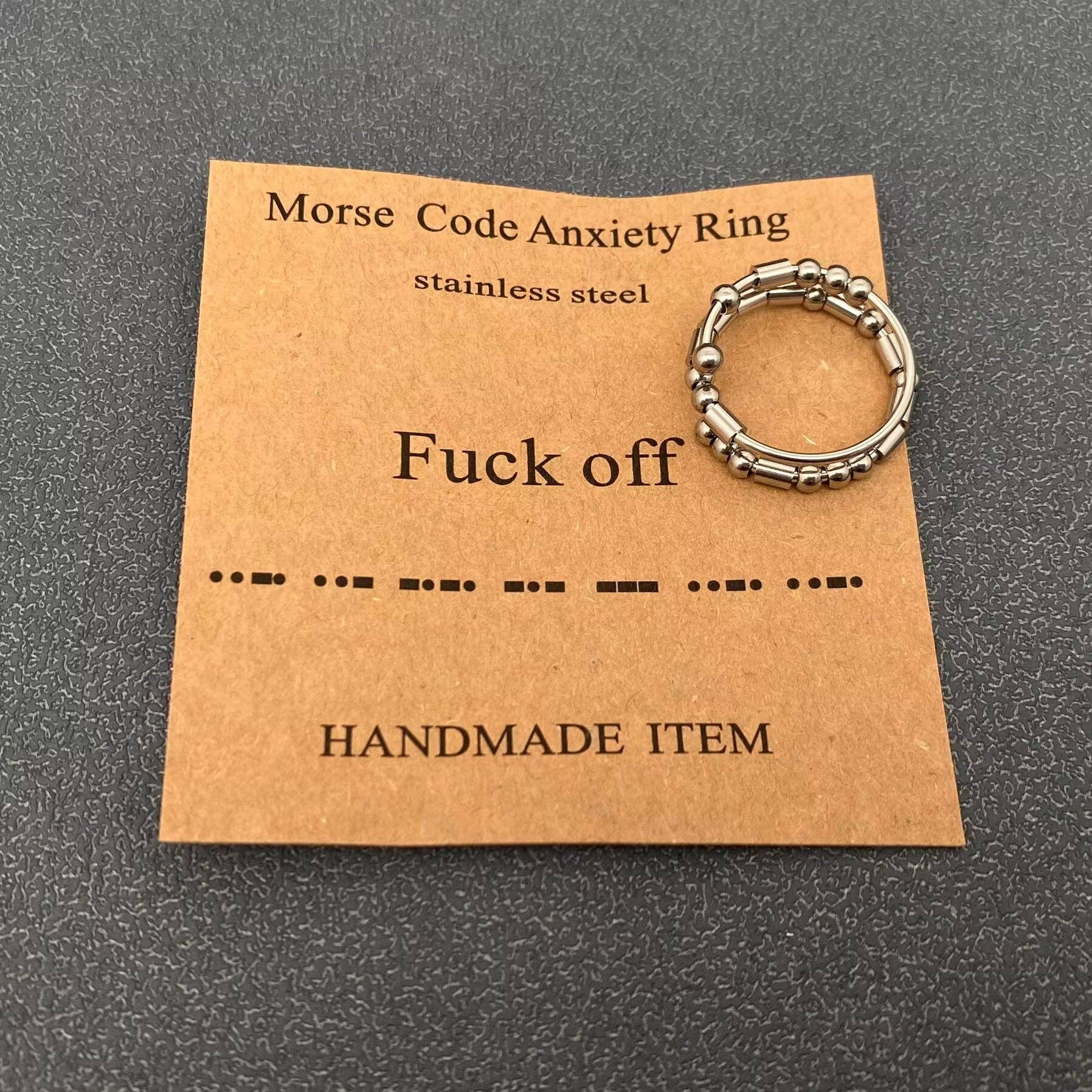 Mio Queena – wholesale Cocktail/Statement Ring – Justerbar ring i flera stilar i morsekod i rostfritt stål7