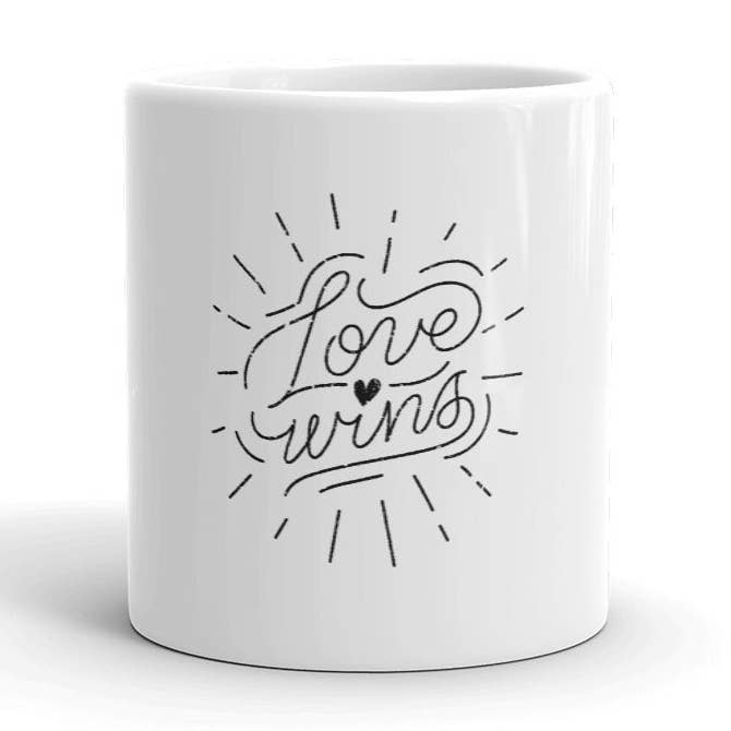 Kärleken Vinner Mugg | Gay Pride Mugg | HBTQ Kopp för wholesale av Sesame But Different