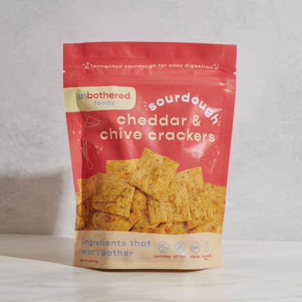 Unbothered Foods – Engroshandel Kiks – Cheddar- og purløg surdejskiks