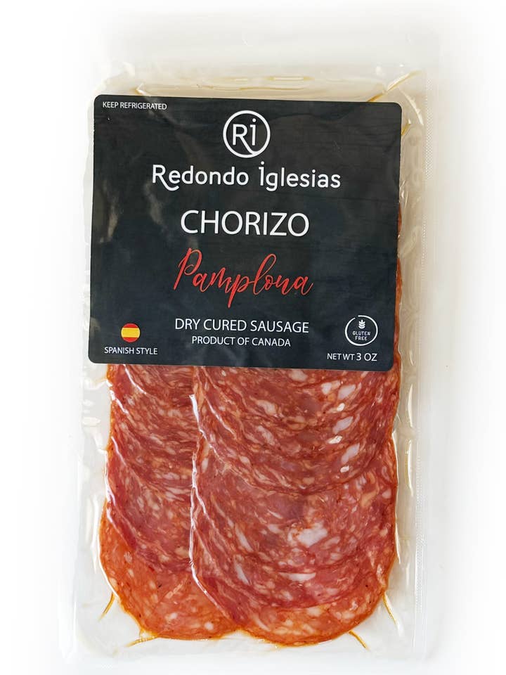 CHORIZO PAMPLONA - 3 OZ SLICE - SPANISH RECIPE for wholesale by Redondo Iglesias