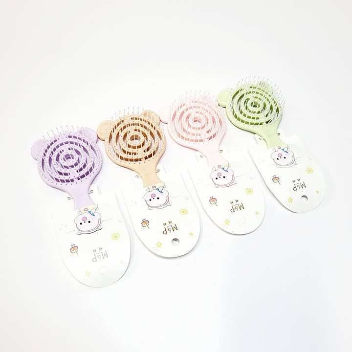 Assorted Color Bear Ears Hair Brush for wholesale on Faire