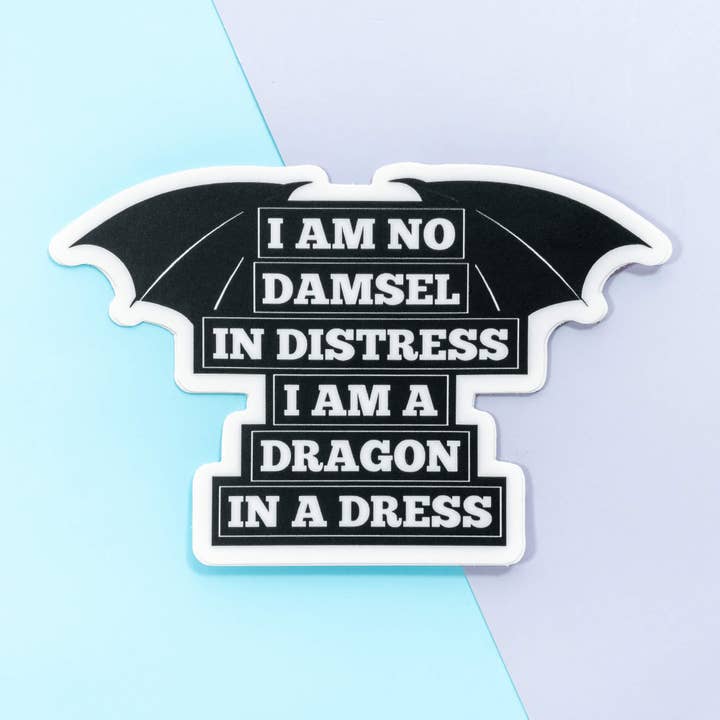 I Am No Damsel in Distress I Am A Dragon In A Dress Stickers for wholesale by Moonmoli