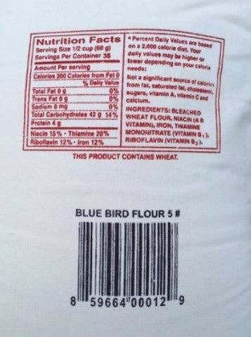 Parker Homestead - Wholesale Flour - Blue Bird Native American Frybread Flour packed in a 5 lb Reusable Cotton Bag. Perfect for Breads, Donuts, Cakes, and Pastries.1