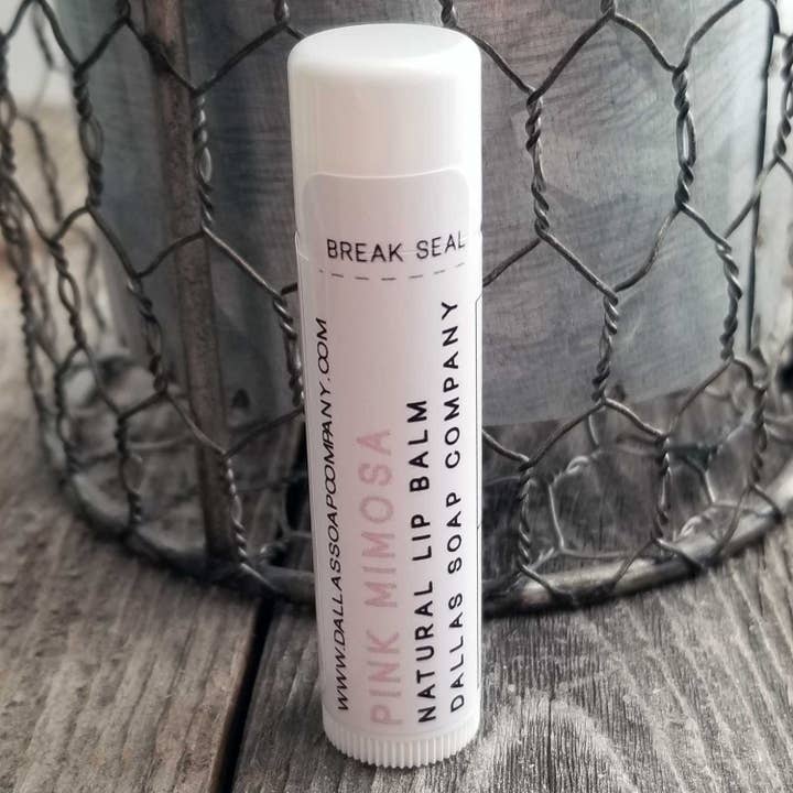Pink Mimosa Lip Balm for wholesale by Dallas Soap Company