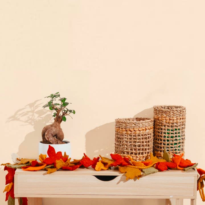 Felt Maple Leaf Garland for wholesale by Global Goods Partners